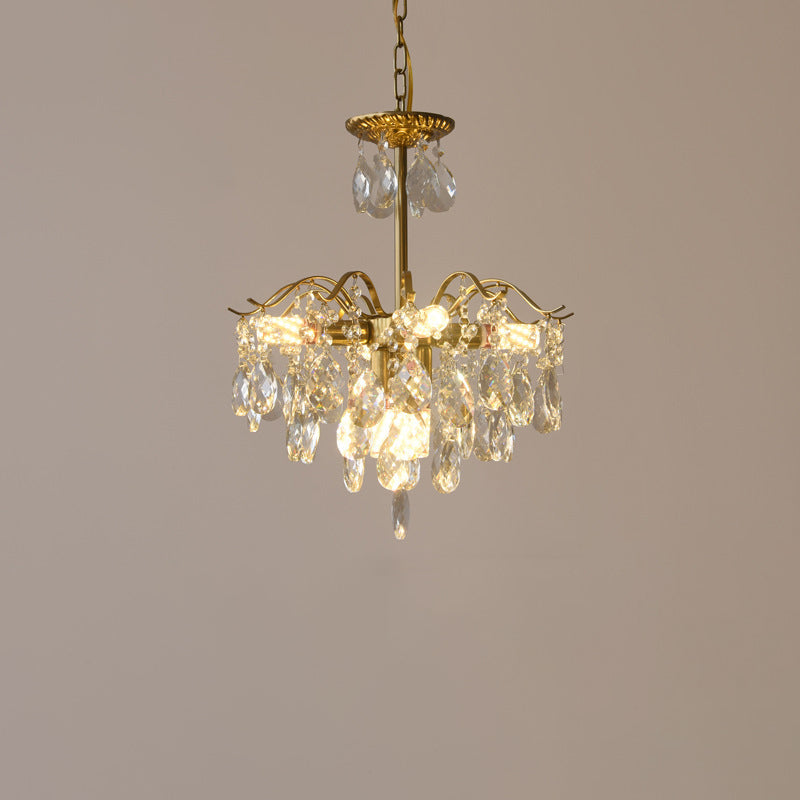 Contemporary Scandinavian Branch Crystal Iron 6/10/11/14 Light Chandelier For Bedroom