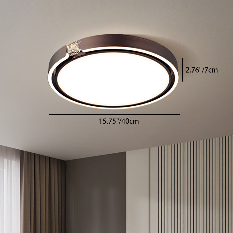 Moderne Luxus Runde Galvanisierte Aluminium Acryl LED Unterputz Deckenleuchte Für Schlafzimmer 