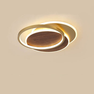 Nordic Modern Wrought Iron Circular LED Flush Mount Lighting