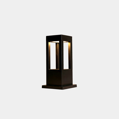 Luz de paisaje de césped LED de columna geométrica cuadrada hueca minimalista moderna para patio exterior 