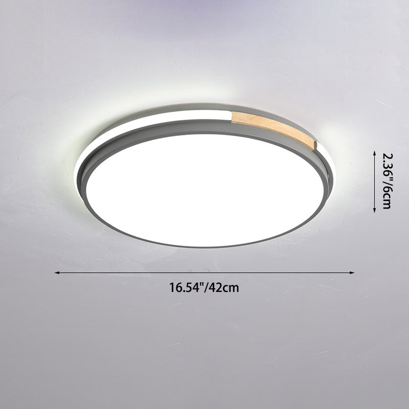 Moderne minimalistische runde Kreis Eisen Acryl LED Unterputz Deckenleuchte für Schlafzimmer 