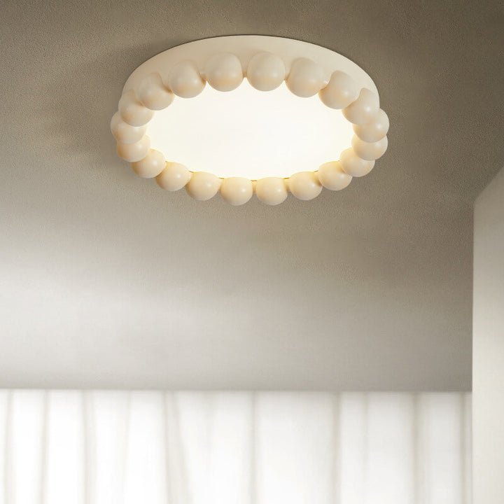 Plafonnier LED en verre et acier acrylique moderne crème français 