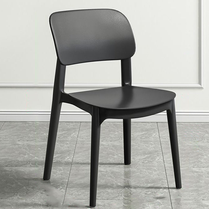 Chaise de salle à manger empilable carrée en plastique macaron nordique contemporain avec dossier ouvert pour salle à manger 