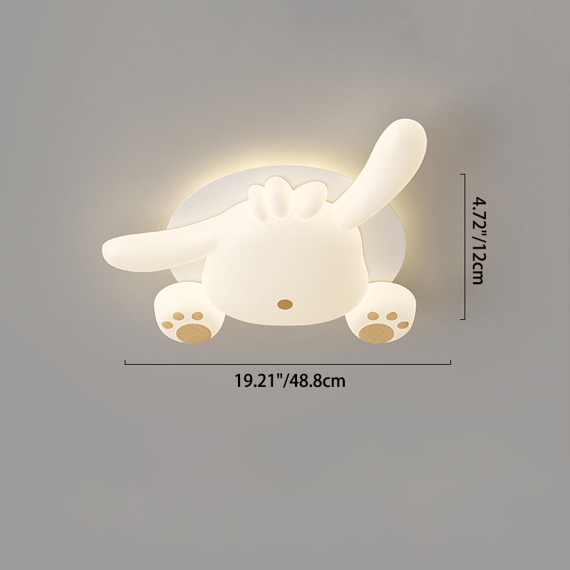 Zeitgenössische kreative Bär Eisen Kunststoff LED Semi-Flush Mount Deckenleuchte für Wohnzimmer 