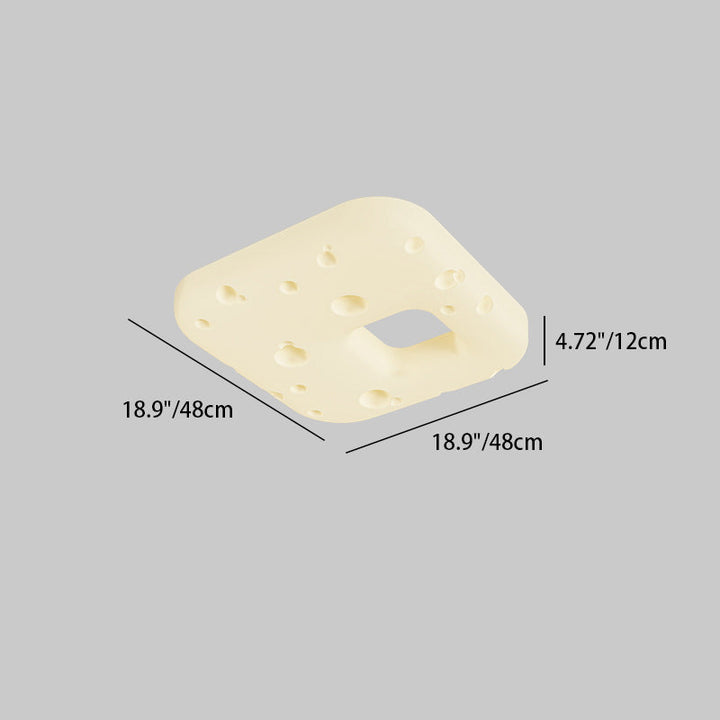 Design contemporain de biscuits à la crème nordique carré PE abat-jour LED plafonnier pour salon 