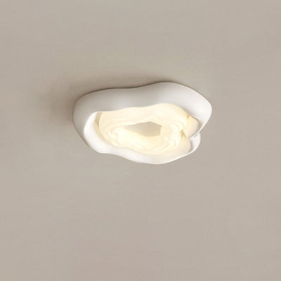 Plafonnier LED moderne minimaliste en fer PE nuage crème pour salon 