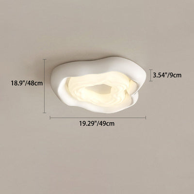 Plafonnier LED moderne minimaliste en fer PE nuage crème pour salon 