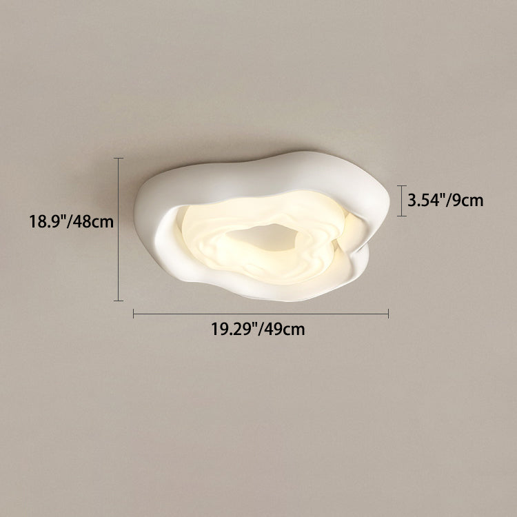 Plafonnier LED moderne minimaliste en fer PE nuage crème pour salon 