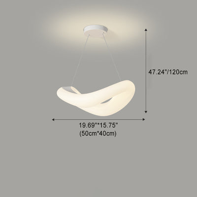 Lámpara colgante LED de hardware de anillo de onda PE minimalista moderna para dormitorio 