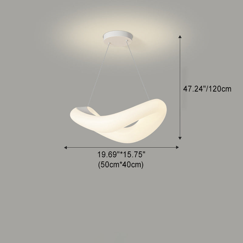 Lámpara colgante LED de hardware de anillo de onda PE minimalista moderna para dormitorio 