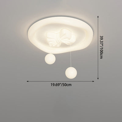 Zeitgenössische kreative Kinder Runde Bogen Orb Eisen gerollt Kunststoff LED Unterputz Deckenleuchte für Schlafzimmer 