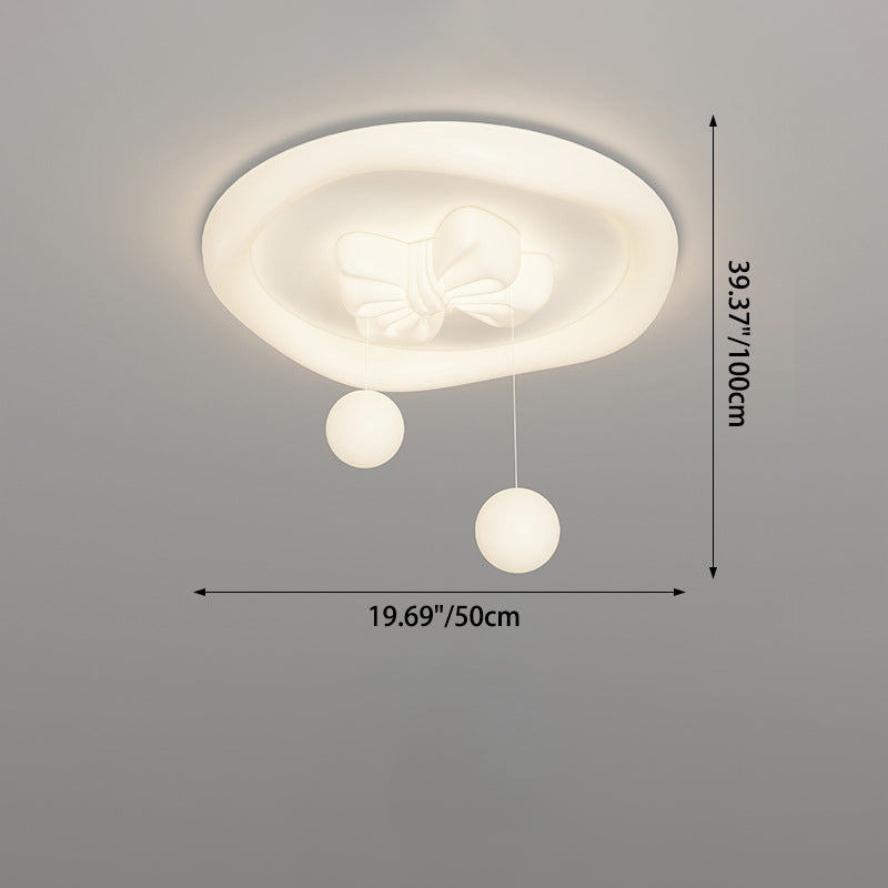 Zeitgenössische kreative Kinder Runde Bogen Orb Eisen gerollt Kunststoff LED Unterputz Deckenleuchte für Schlafzimmer 