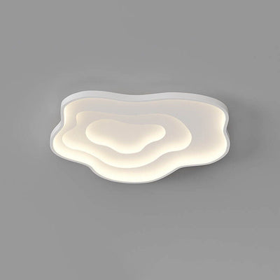 Modern Creative Solid Color Cloud Shape LED Iron Aluminum Acrylic Flush Mount Light