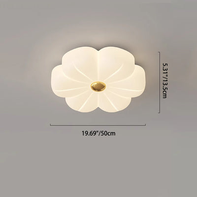 Luz de techo LED de montaje empotrado de hierro con pétalo crema minimalista moderno para dormitorio 