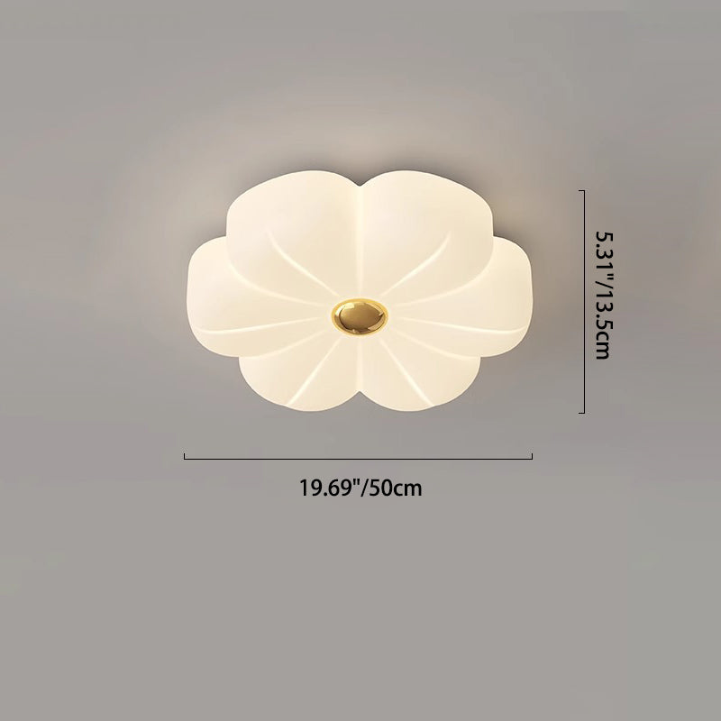 Luz de techo LED de montaje empotrado de hierro con pétalo crema minimalista moderno para dormitorio 