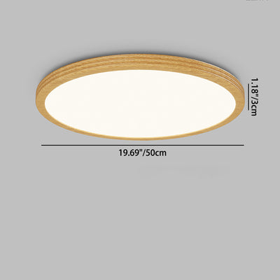 Moderne minimalistische mehrschichtige runde Original-Holzmaserung Eisen Aluminium Acryl LED Unterputz-Deckenleuchte für Schlafzimmer 