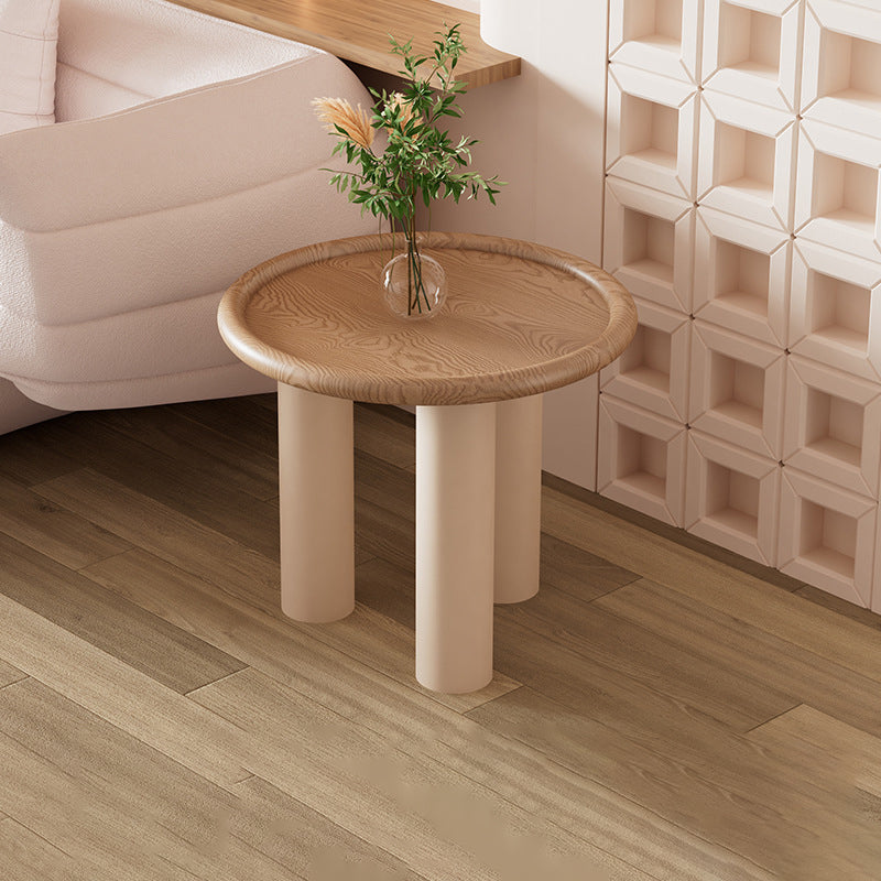 Moderner minimalistischer runder Couchtisch aus umweltfreundlichem Holzwerkstoff mit 4 Beinen für das Wohnzimmer 