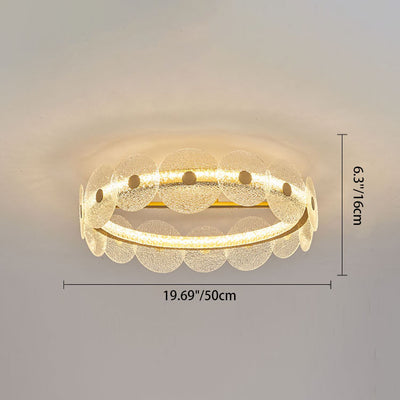 Plafonnier LED semi-encastré en verre et acrylique, matériel rond de luxe moderne, en acier inoxydable, pour salon 