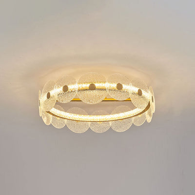Plafonnier LED semi-encastré en verre et acrylique, matériel rond de luxe moderne, en acier inoxydable, pour salon 