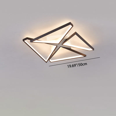Moderne minimalistische Dreieck Patchwork Quadrat Rechteck Aluminium Eisen Silikon LED Unterputz Deckenleuchte für Schlafzimmer 