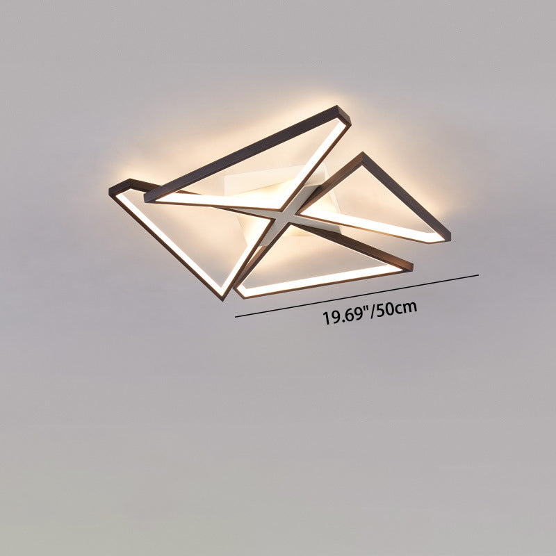 Moderne minimalistische Dreieck Patchwork Quadrat Rechteck Aluminium Eisen Silikon LED Unterputz Deckenleuchte für Schlafzimmer 