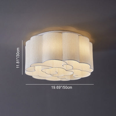 Traditionelle chinesische Eisen Stoff Runde Wolke 5/6/7/9/12/13 Licht Unterputz Deckenleuchte für Schlafzimmer 