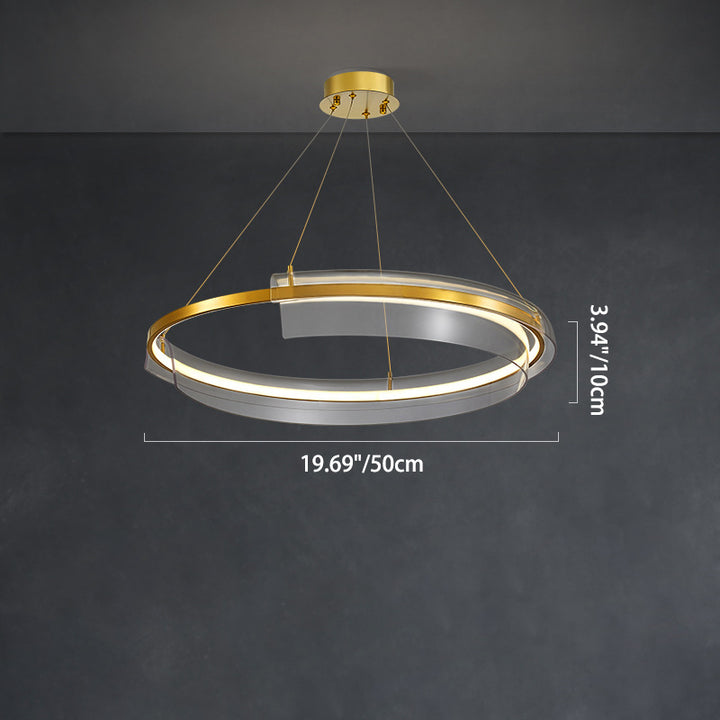 Zeitgenössischer nordischer runder quadratischer Rohrmetallacryl-LED-Kronleuchter für Wohnzimmer 