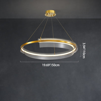 Zeitgenössischer nordischer runder quadratischer Rohrmetallacryl-LED-Kronleuchter für Wohnzimmer 