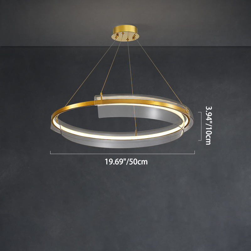 Zeitgenössischer nordischer runder quadratischer Rohrmetallacryl-LED-Kronleuchter für Wohnzimmer 