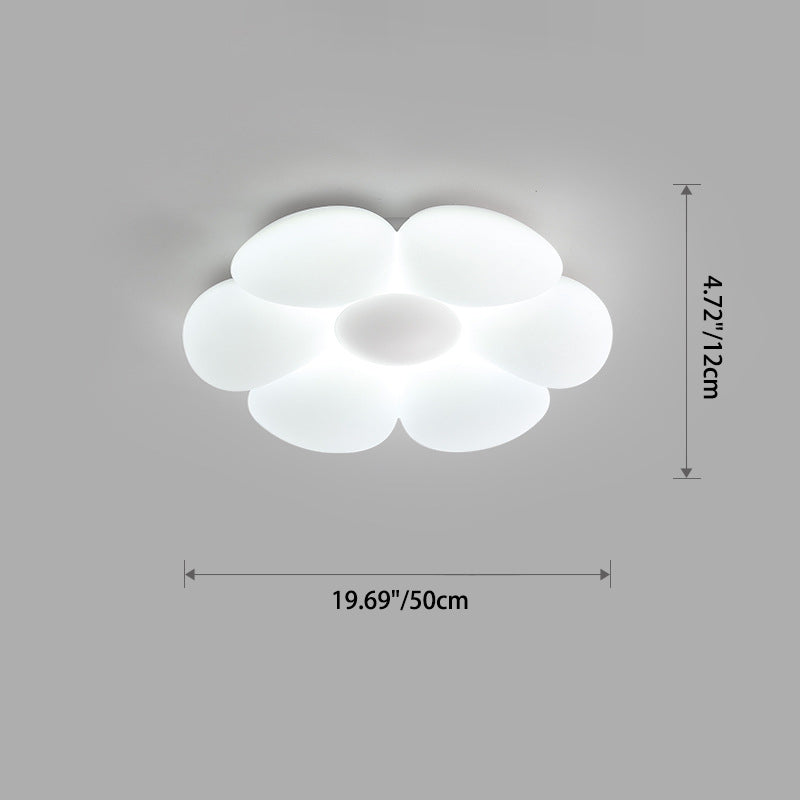 Luz de techo LED empotrada de hierro PE con diseño de flor de margarita creativa contemporánea para dormitorio 