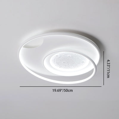 Plafonnier LED en aluminium, résine et silicone, rond minimaliste moderne, pour chambre à coucher 
