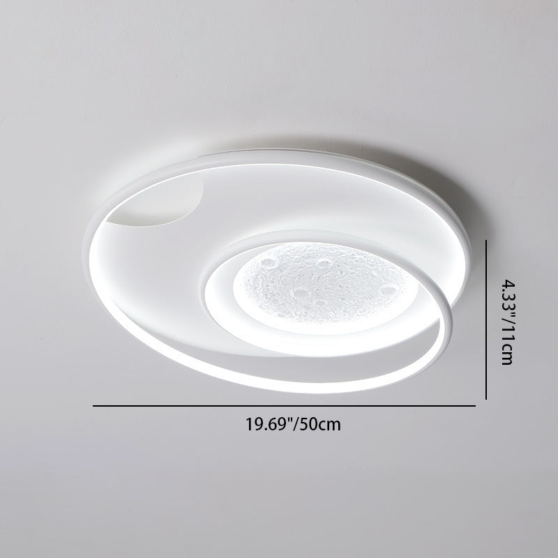 Plafonnier LED en aluminium, résine et silicone, rond minimaliste moderne, pour chambre à coucher 