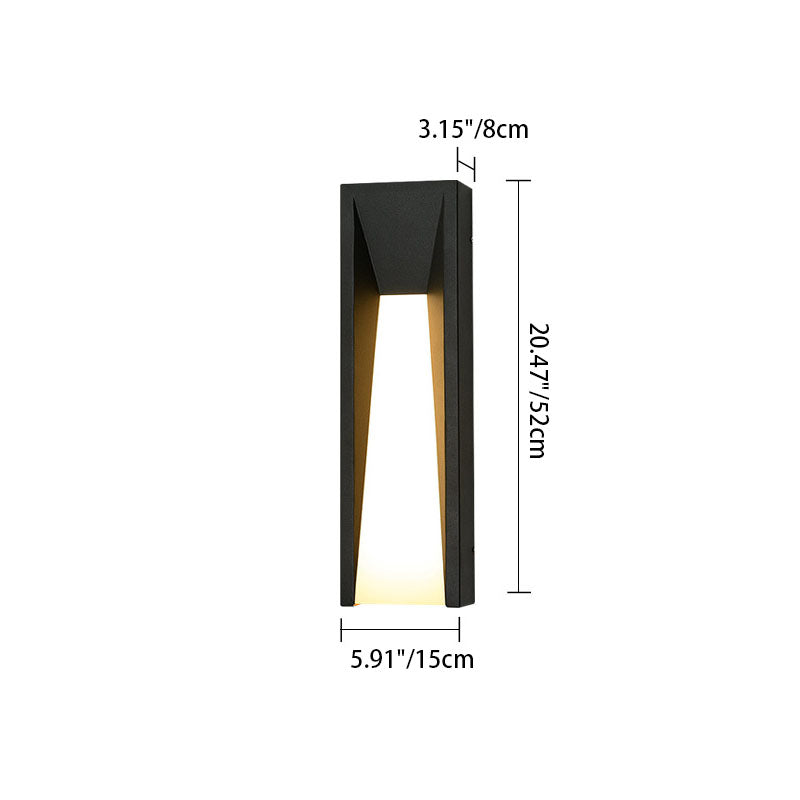 Lámpara de Aplique de Pared LED de Cuboide de Acero Inoxidable Impermeable Industrial Contemporáneo con Pantalla de Acrílico para Patio Exterior 