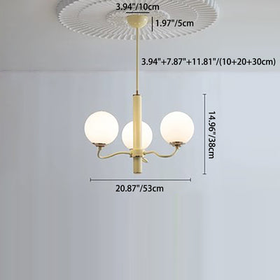 Moderner Mid-Century runder Kronleuchter aus Eisenglas mit 3/5/8 Lichtern für Schlafzimmer 