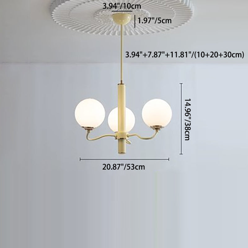 Moderner Mid-Century runder Kronleuchter aus Eisenglas mit 3/5/8 Lichtern für Schlafzimmer 