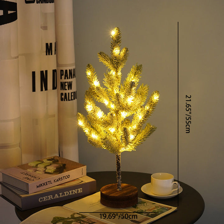 Moderne Art Deco Kiefer Nadel Baum PVC LED Tisch Lampe Für Schlafzimmer 