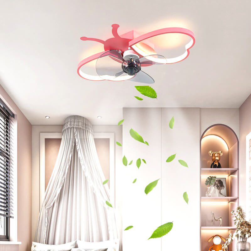 Nordic Creative Silikon-Schmetterlingsform LED Deckenventilatorleuchte 