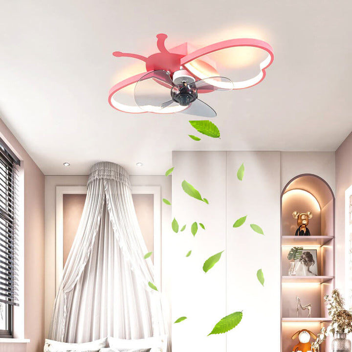 Nordic Creative Silikon-Schmetterlingsform LED Deckenventilatorleuchte 