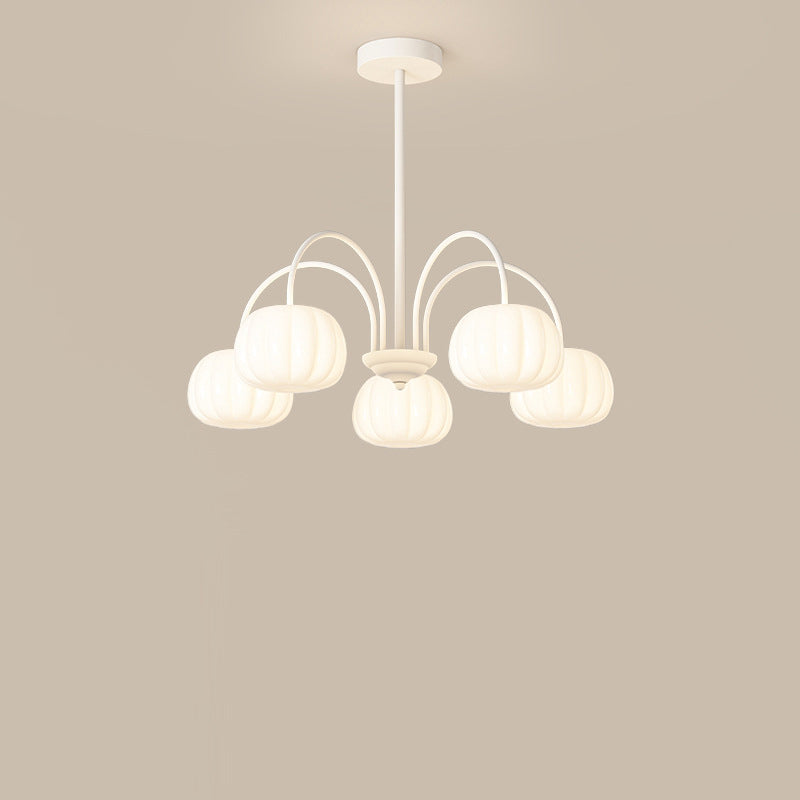Tige courbée branche créative contemporaine citrouille PE fer lustre 5/6/8 lumières pour salon 