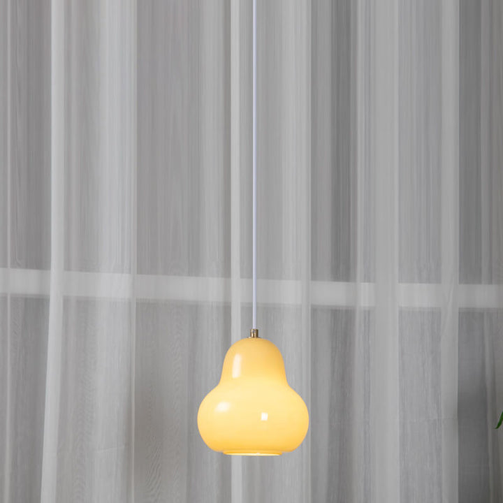 Traditional Vintage Glass Iron Gourd Design 1-Light Pendant Light for Living Room