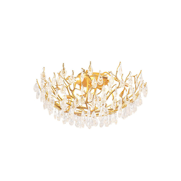 Europäisches Leichtluxus Gold Glamour Kristall 10/12-Licht Deckenleuchte 