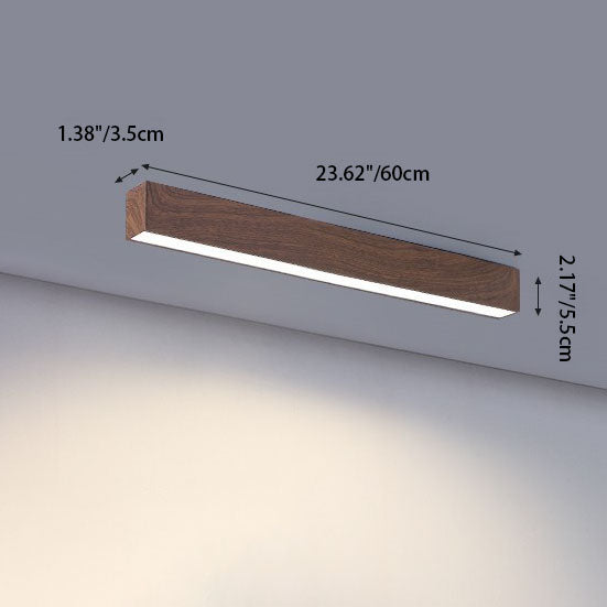 Moderne minimalistische Holzmaserung Aluminiumstreifen LED-Deckenleuchte 