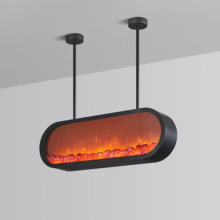 Moderne einfache Schmiedeeisen-Imitations-Ofen-LED-Insel-Licht-Kronleuchter 