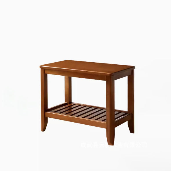 Mesa de café cuadrada de madera minimalista moderna con cuatro patas para sala de estar 
