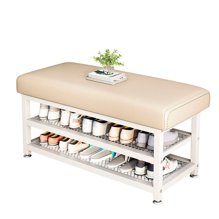 Modern Luxury Rectangle Synthetic Fabric Carbon Steel Shoe Storage 2-Shelf For Entryways