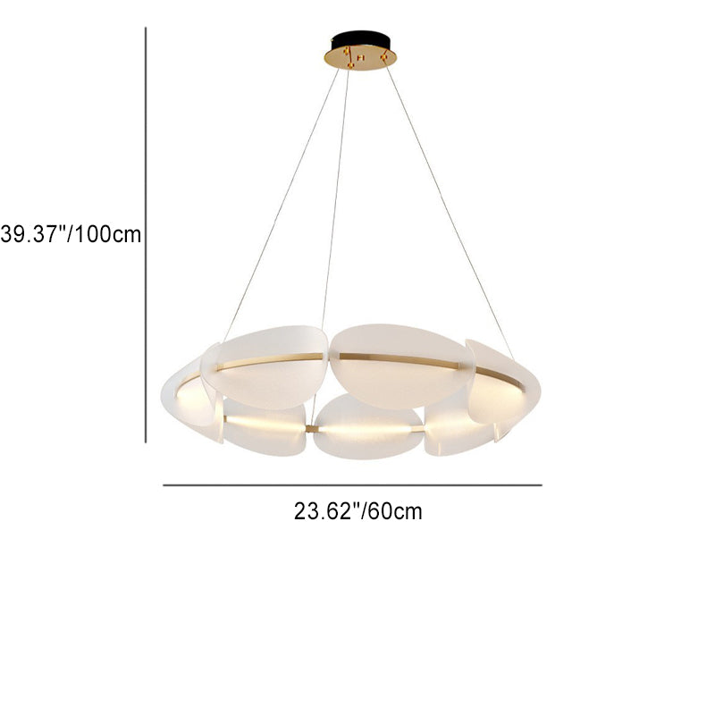 Lustre LED en fer acrylique rond minimaliste moderne pour chambre 