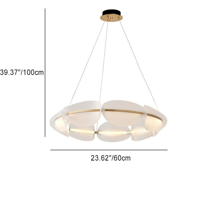 Lustre LED en fer acrylique rond minimaliste moderne pour chambre 