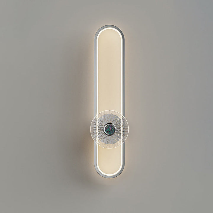 Moderne minimalistische lange ovale Hardware Aluminium LED Wandleuchte Lampe für Wohnzimmer 