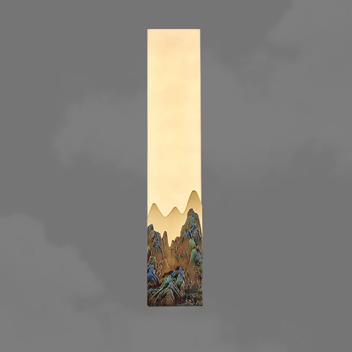 Applique murale LED rectangulaire en marbre chinois traditionnel tout-cuivre pour chambre à coucher 