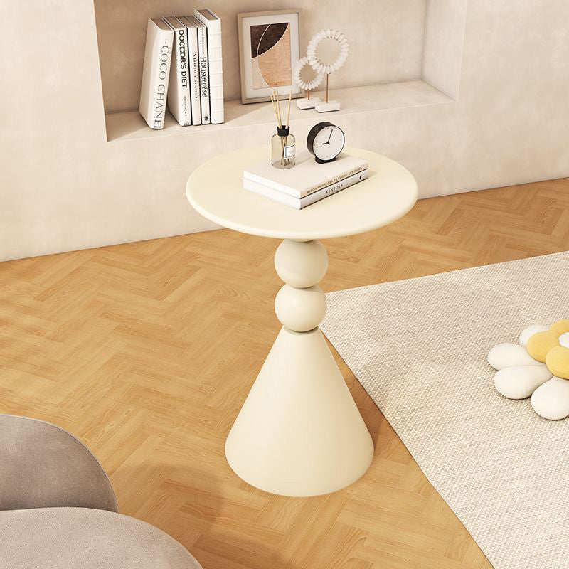 Mesa de café de hierro con base geométrica redonda minimalista moderna para sala de estar 